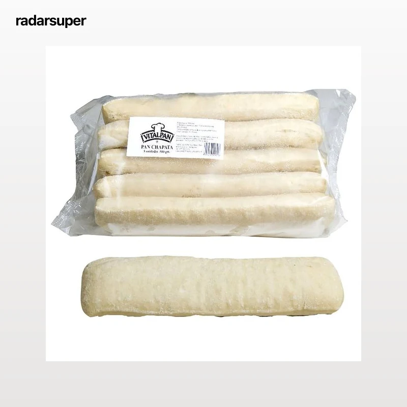 VITALPAN Chapata rectangular de 30 cm, con masa pre-cocida y congelada 5 x 100 g (Aproximadamente).