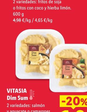 VITASIA Dim Sum - salmón y aguacate o camarones y cebollino