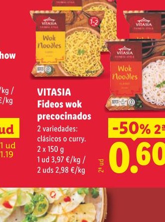 VITASIA Fideos wok precocinados