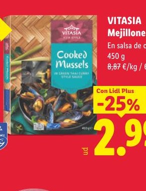 VITASIA Mejillones MSC en salsa de curry verde