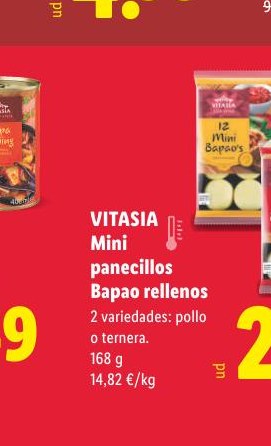 VITASIA Mini panesillos Bapao rellenos