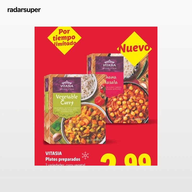 VITASIA Platos preparados - curry vegetal o chana masala