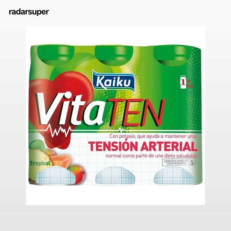 VITATEN Yogur líquido de sabor tropical, que ayuda a controlar la tensón 6 x 70 gr.