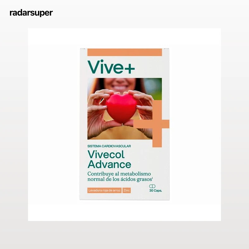 VIVE ADVANCE Complemento alimenticio a base de levadura roja de arroz, olivo y zinc VIVE+ Advance 30 cápsulas
