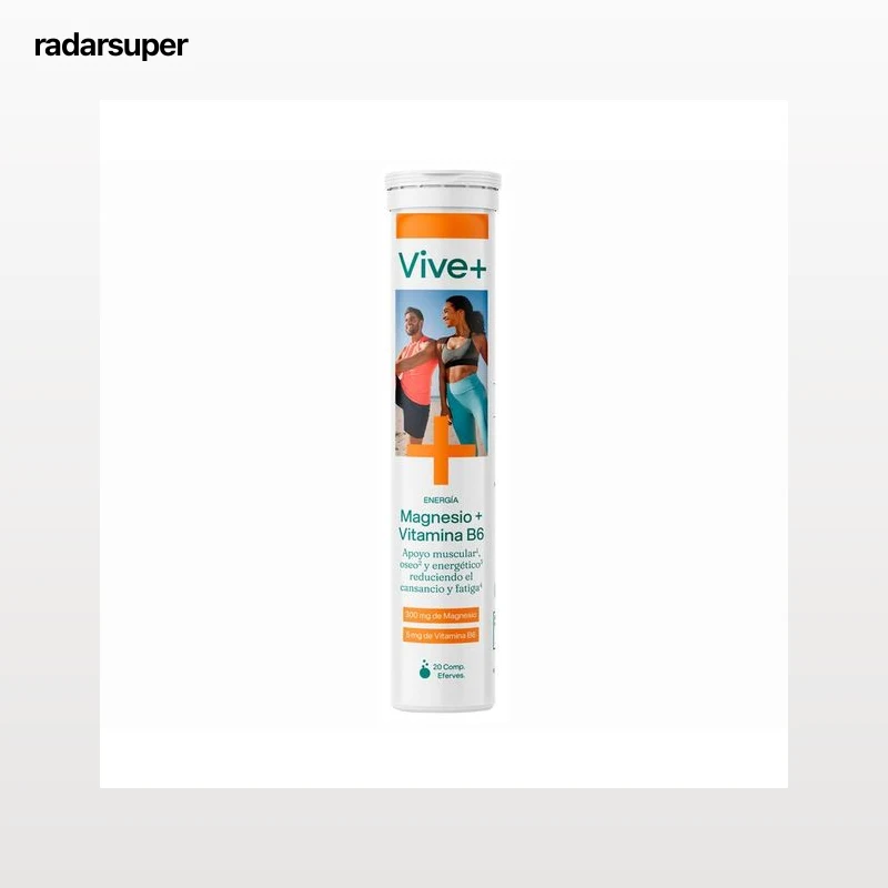VIVE PLUS Complemento alimenticio, magnesio + Vitamina B6 VIVE PLUS 20 uds. 84 g.