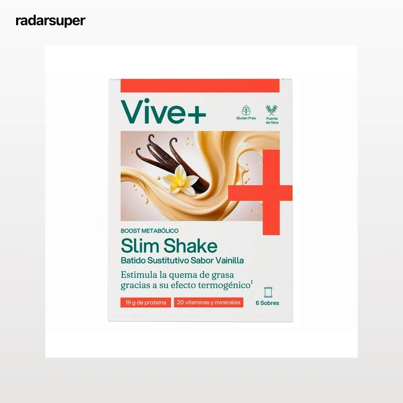VIVE+ SALUD Y VIDA Batido sustitutivo sabor vainilla, con extracto té verde y guaraná VIVE + SALUD Y VIDA 180 g.