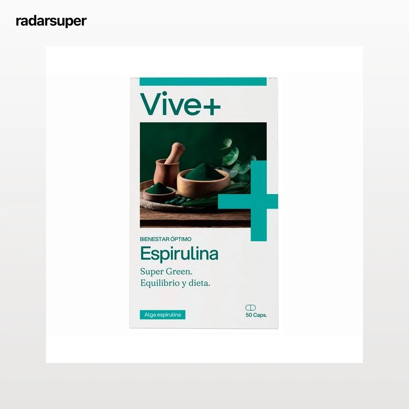 VIVE+ SALUD Y VIDA Complemento alimenticio a base de espirulina, 50 uds x 33 g.