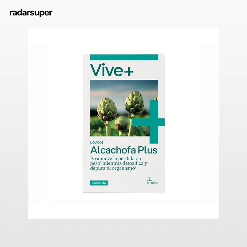 VIVE+ SALUD Y VIDA Complemento alimenticio de alcachofa para control del peso VIVE PLUS, 50 cápsulas x 45 g.