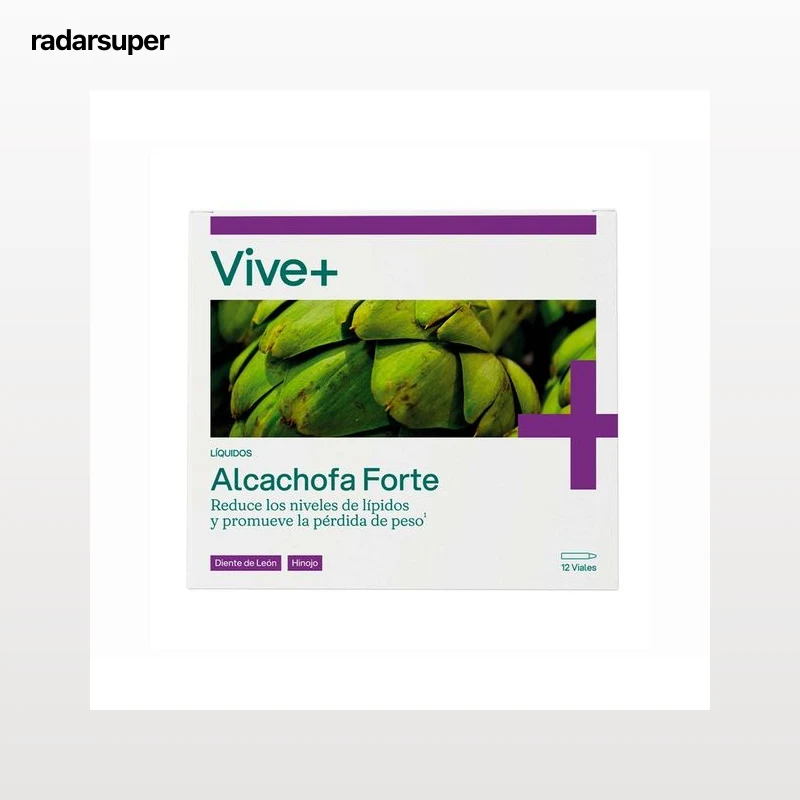 VIVE+ SALUD Y VIDA Complemento alimenticio con edulcorante VIVE PLUS ALCACHOFA FORTE+ 85 gr. (12 viales)