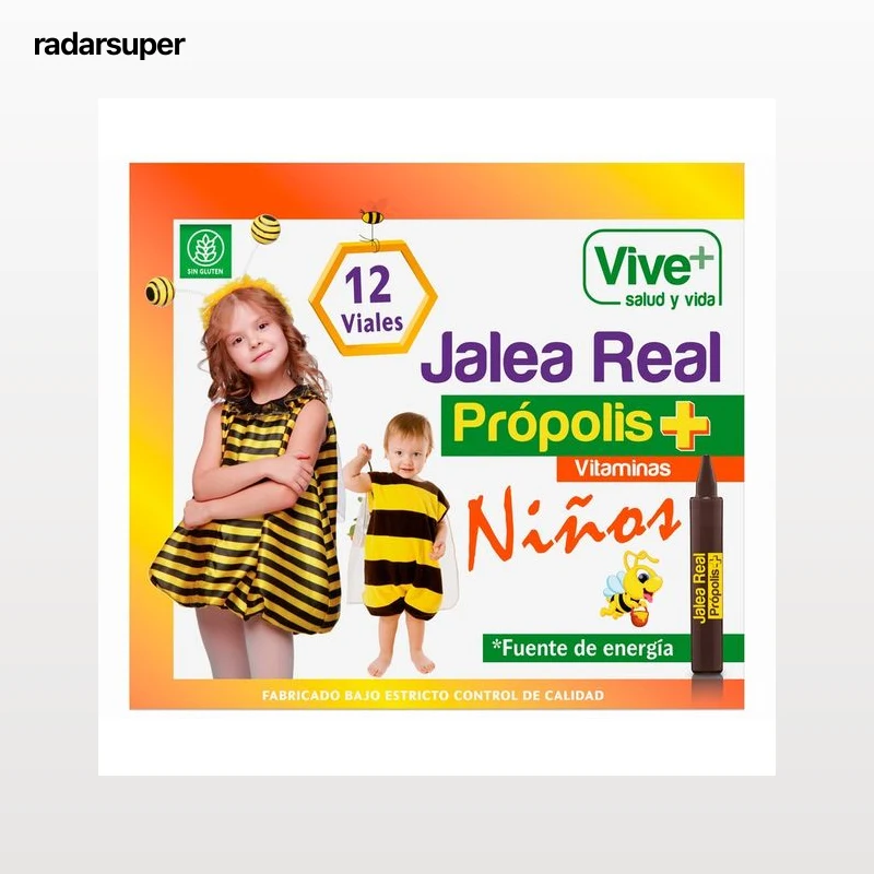 VIVE+ SALUD Y VIDA Complemento alimenticio de jalea real para niños VIVE PLUS 12 uds.