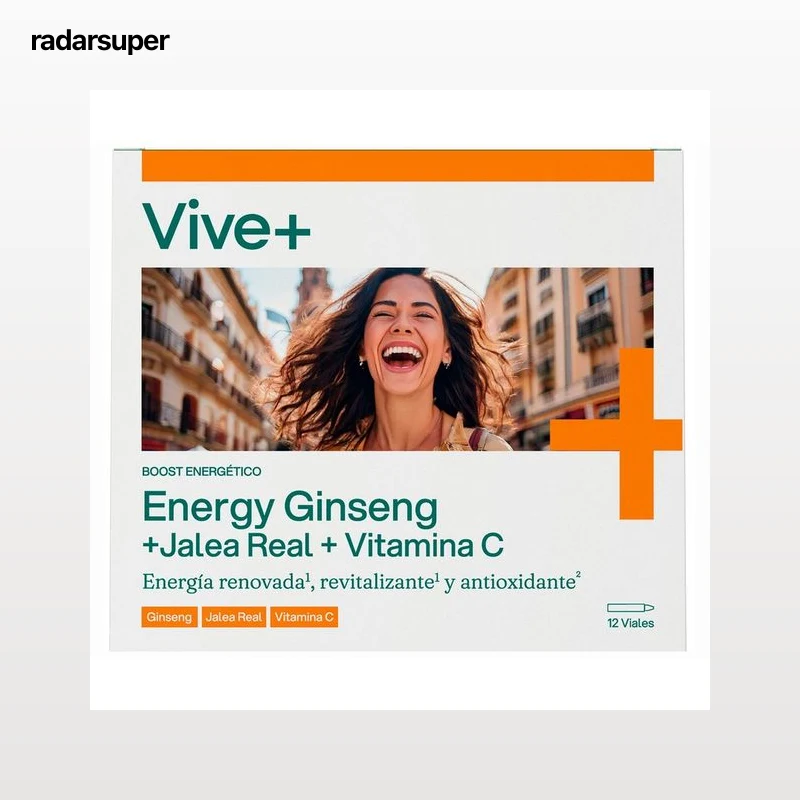 VIVE+ SALUD Y VIDA Ginseng, jalea real y vitamina C VIVE + SALUD Y VIDA 12 uds. x 10 ml.