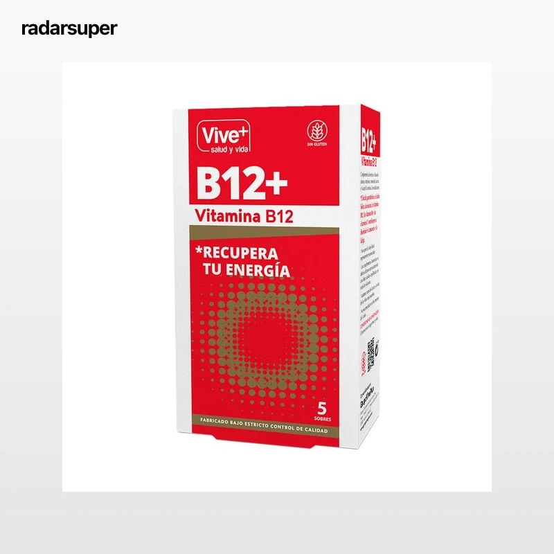 VIVE+ SALUD Y VIDA Vitamina B12  que ayuda a recupera la energía 5 sobres.