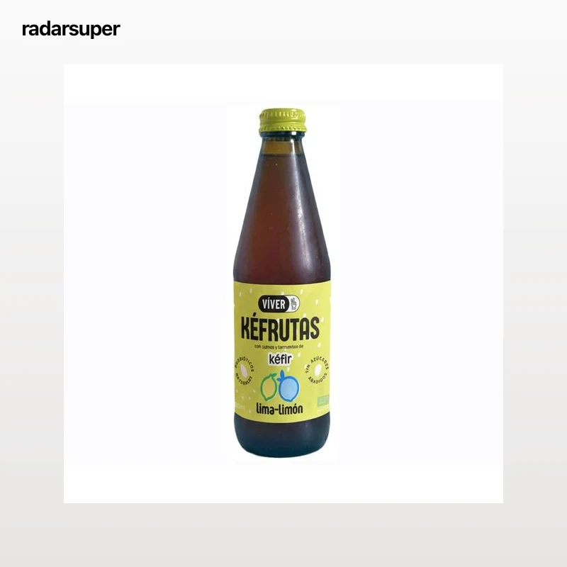 VIVER Kéfrutas Bebida ecológica fermentada con probióticos y sabor a lima-limón 330 ml.