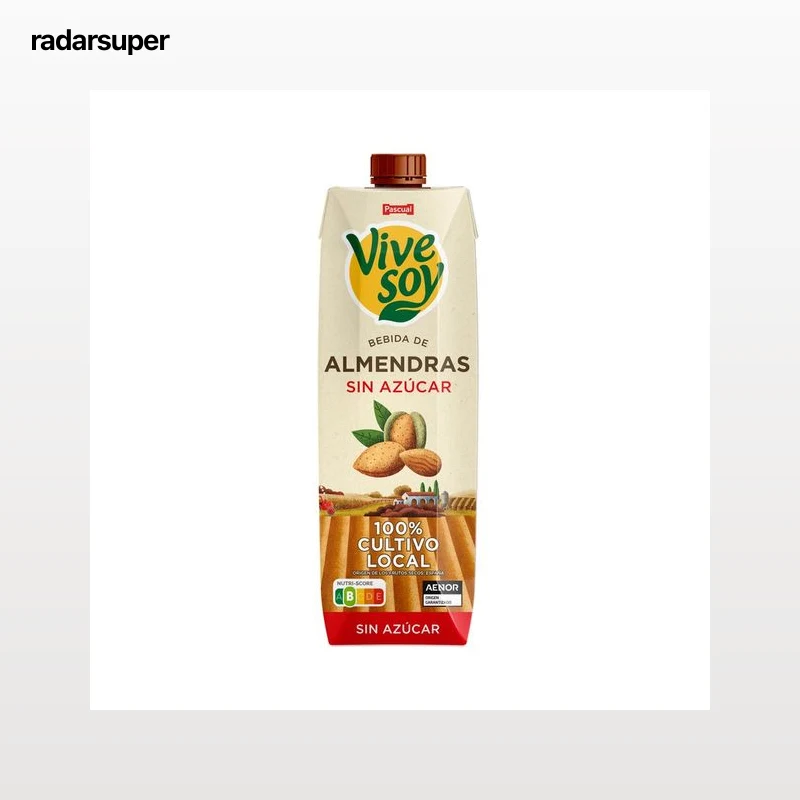 VIVESOY Bebida de almendras sin azúcar, de cultivo 100% local  de Pascual 1 l.