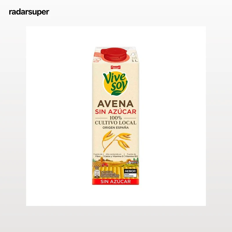 VIVESOY Bebida de avena de cultivo local 100%, sin azúcar de Pascual 1 l.