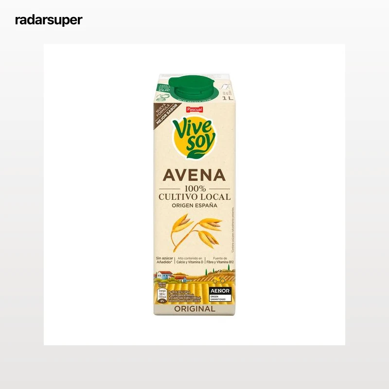 VIVESOY de Pascual Bebida de avena de cultivo local 100%, sin azúcar añadido 1 l.