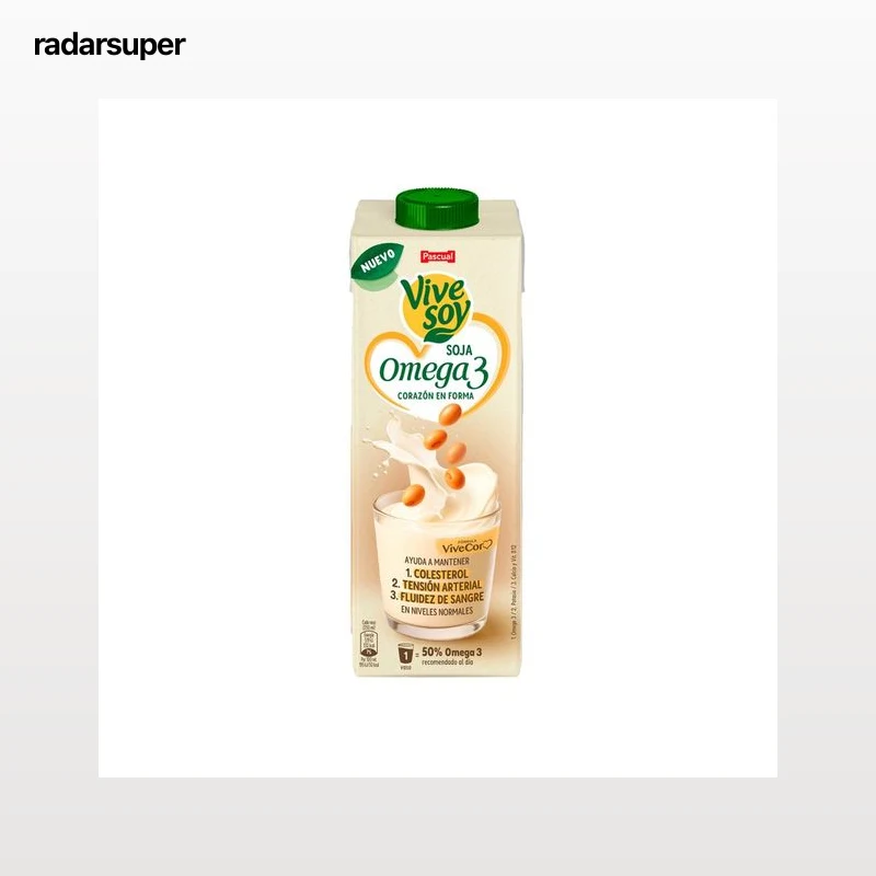 VIVESOY de Pascual Bebida de soja con omega 3, calcio y vitaminas B1, B12, C y D. 1l.