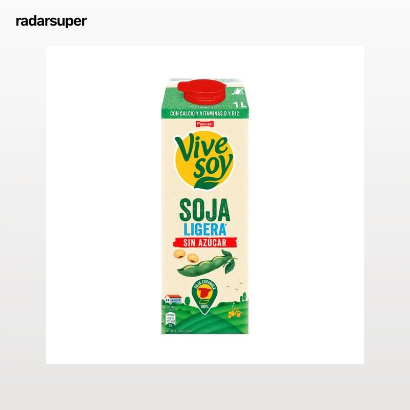 VIVESOY de Pascual Bebida vegetal ligera de soja, sin azúcar 1 l.