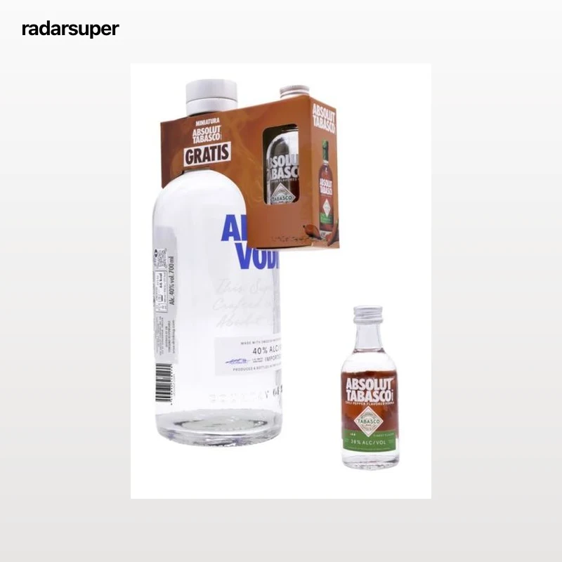 Vodka con mini Absolut tabasco Absolut 70cl