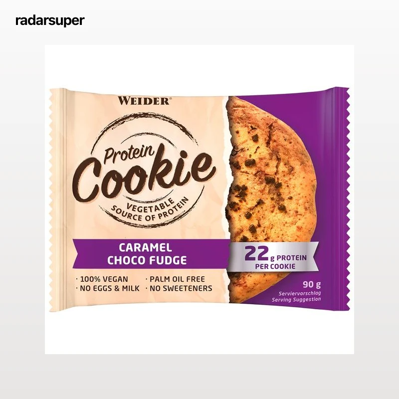 WEIDER Barrita cookie proteínas sabor caramelo con chocolate 90 g.