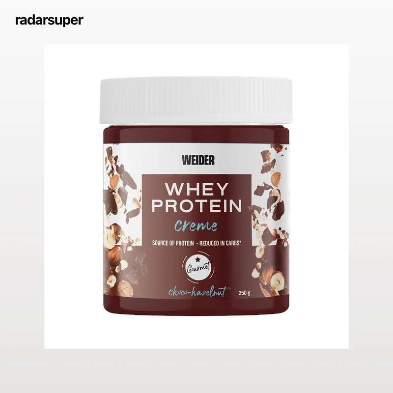 WEIDER Crema proteica de avellana con concentrado de proteína de lactosuero whey protein 250 g.