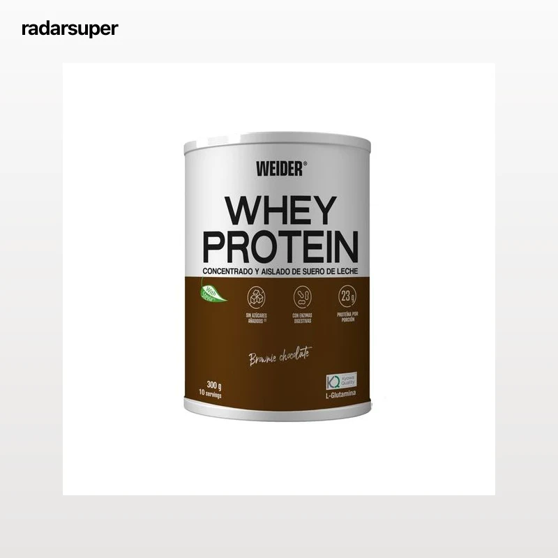 WEIDER Proteína concentrada y aislada de suero de leche con sabor a brownie - chocolate WEIDER 300 g.