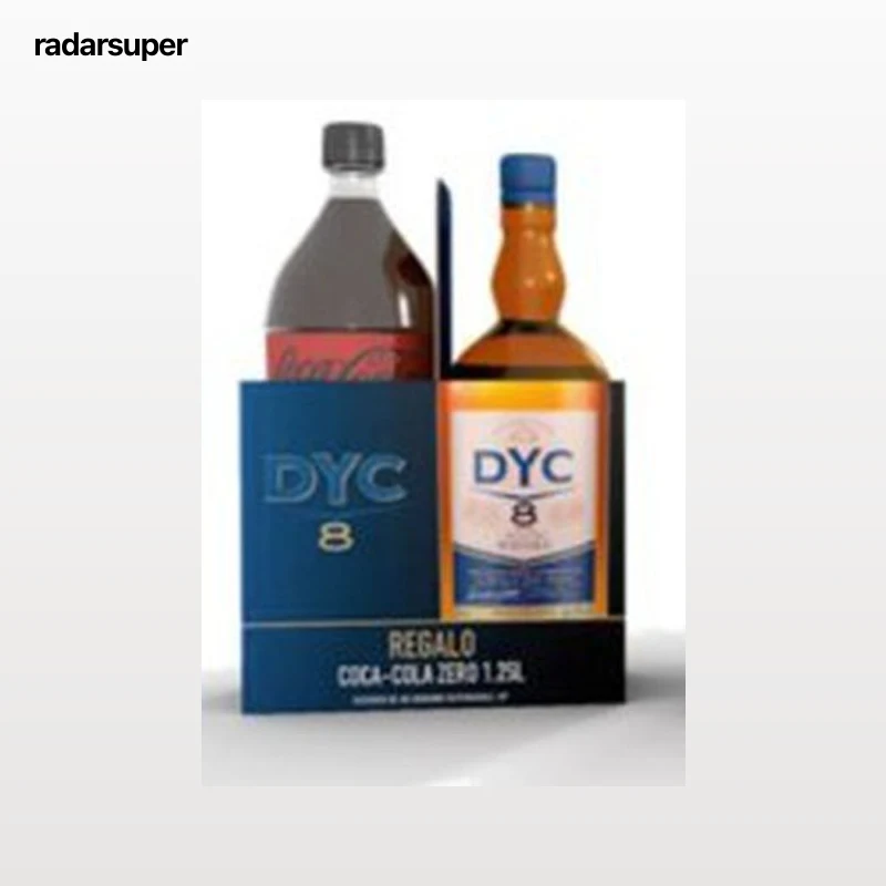Whisky 8 años y bebida cola zero pack combinado Dyc 70 cl y 1 25 litros