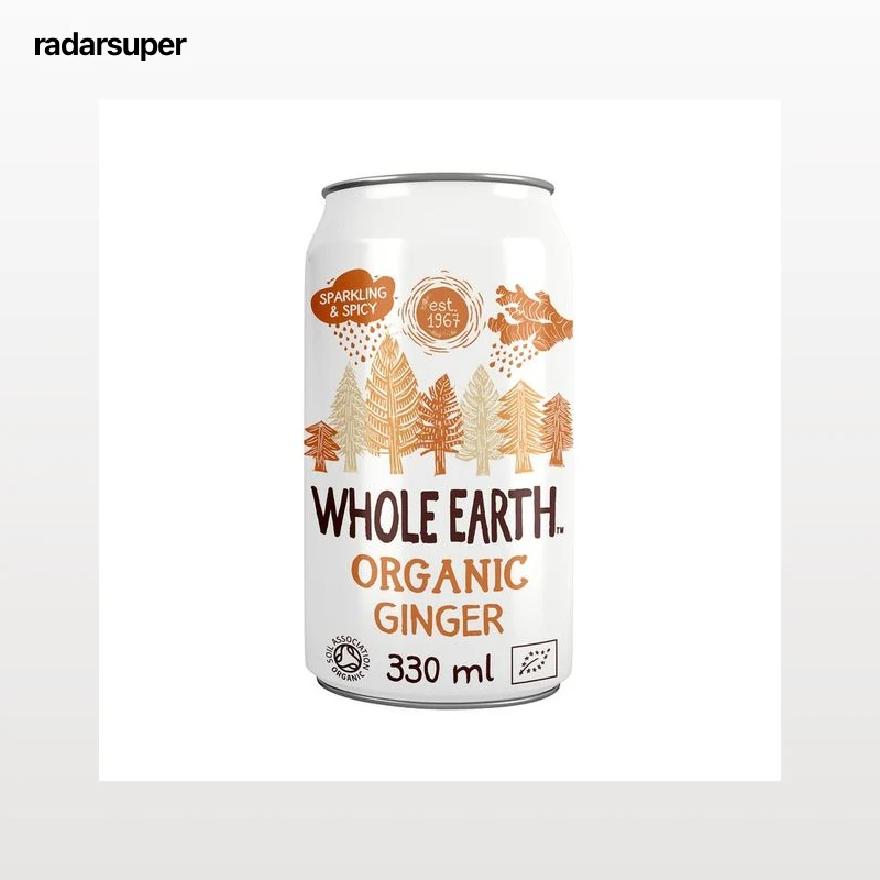 WHOLE EARTH Refresco bio de jengibre 330 ml.