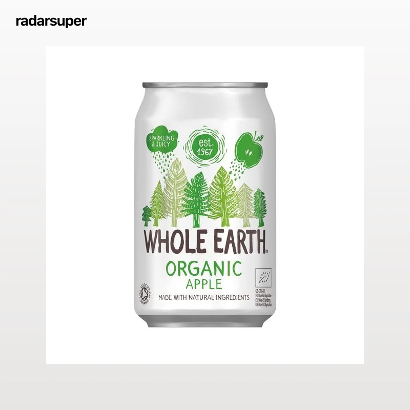 WHOLE EARTH Refresco bio sabor manzana, 330 ml.