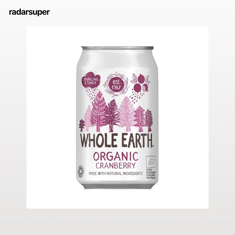 WHOLE EARTH Refresco ecológico con sabor a arándanos lata 330 ml.