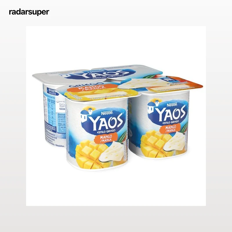 YAOS  de Nestlé Yogur estilo griego con trocitos de mango 4 x 115 g.