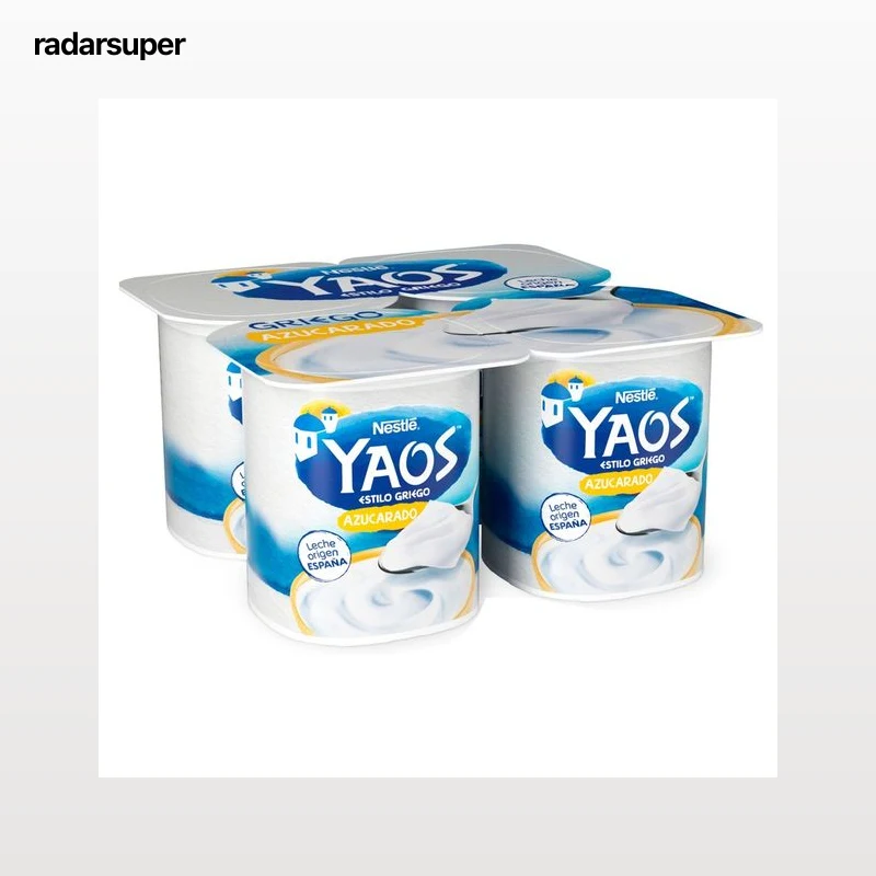 YAOS Yogur azucarado estilo griego de Nestlé 4 x 115 g.
