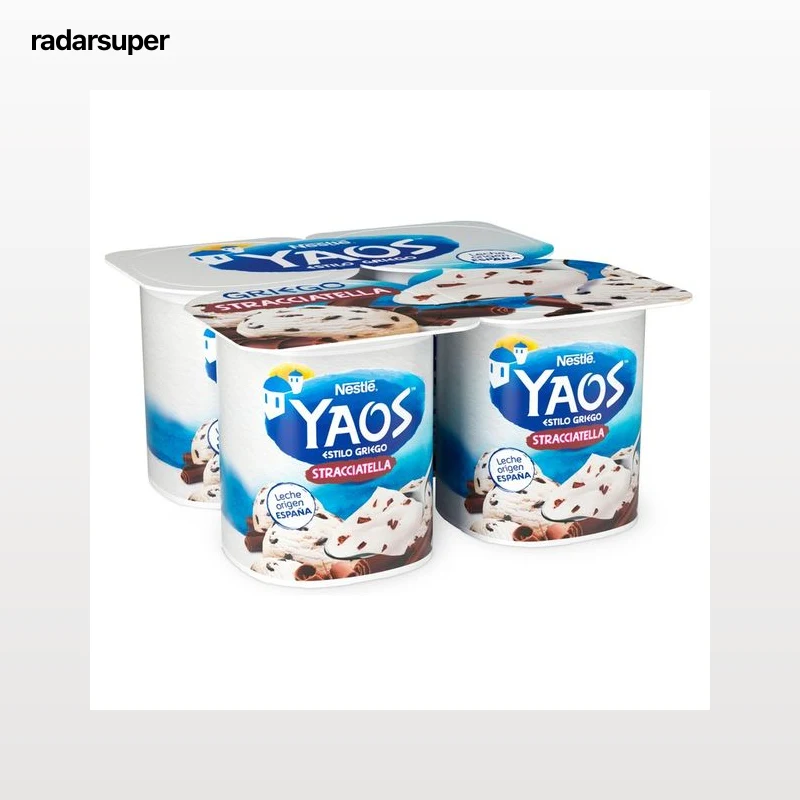 YAOS Yogur estilo griego con stracciatella de Nestlé 4 x 115 g.