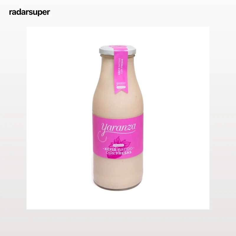 YARANZA Kéfir batido cremoso con fresas elaborado con leche fresca de vaca 500 g.