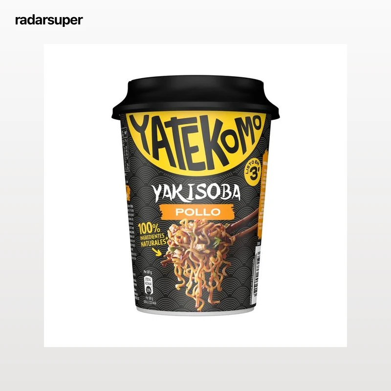 YATEKOMO Fideos Orientales instantáneos (noodles) de pollo Yakisoba vaso de 93 g.
