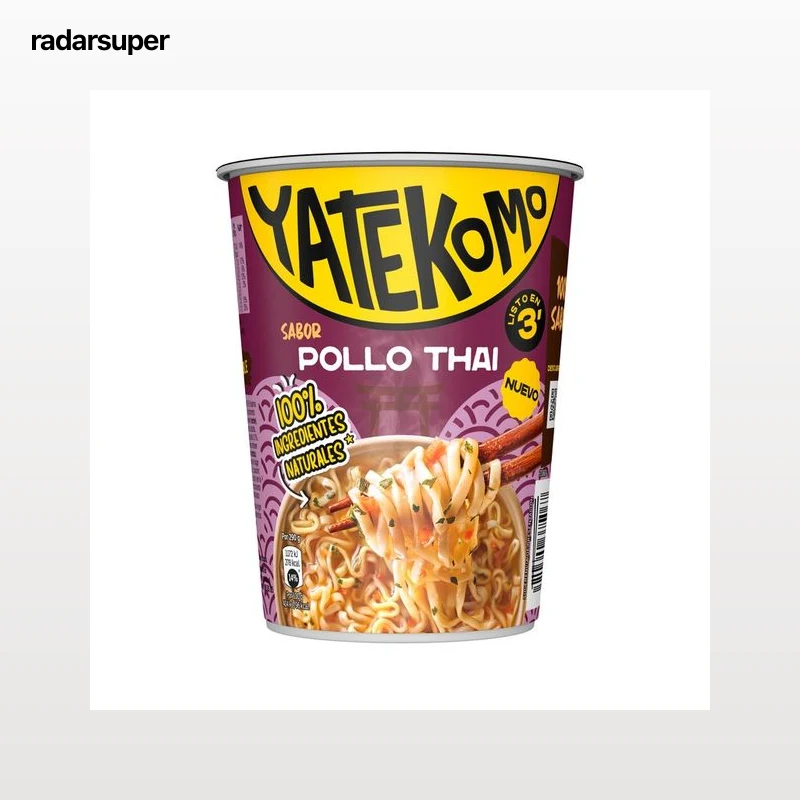 YATEKOMO Fideos Orientales instantáneos sabor pollo thai - 60g.