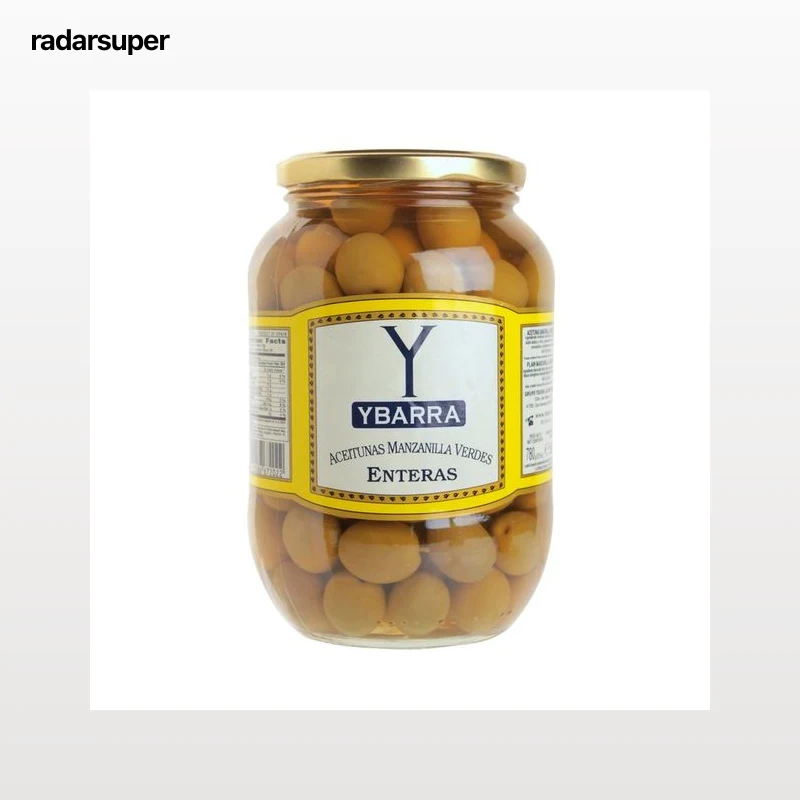 YBARRA Aceitunas verdes manzanilla con hueso bote de 500 g.