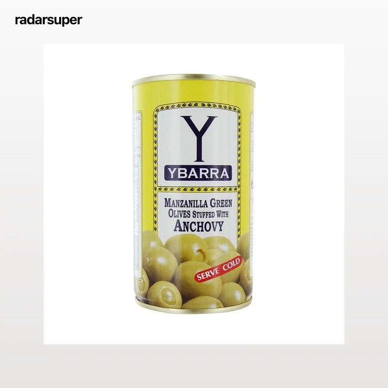 YBARRA Aceitunas verdes manzanilla rellenas de anchoa lata de 150 g.