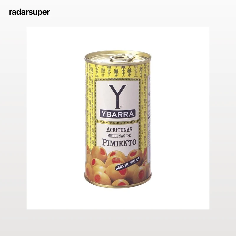 YBARRA Aceitunas verdes manzanilla rellenas de pimiento lata de 150 g.