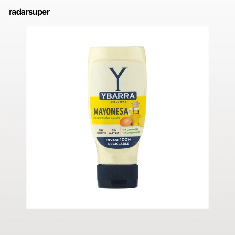 YBARRA Mayonesa bocabajo, sin conservantes ni colorantes bote 400 ml.