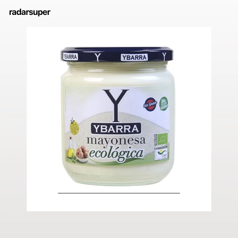 YBARRA Mayonesa ecológica, sin conservantes ni colorantes frasco 300 ml.