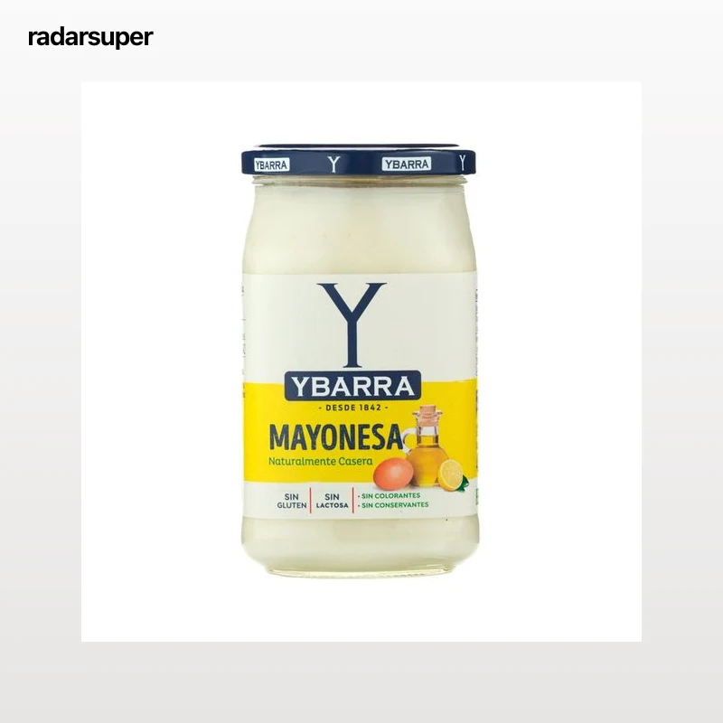 YBARRA Mayonesa, sin conservantes ni colorantes frasco de 450 ml.