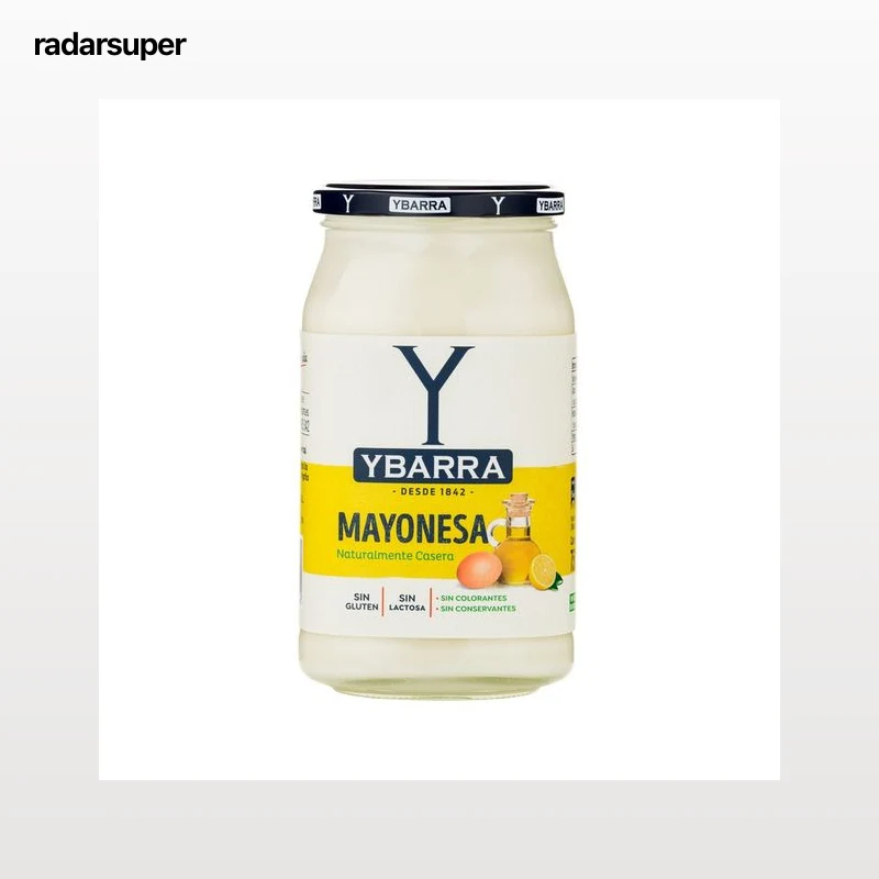 YBARRA Mayonesa, sin conservantes ni colorantes frasco 750 ml.