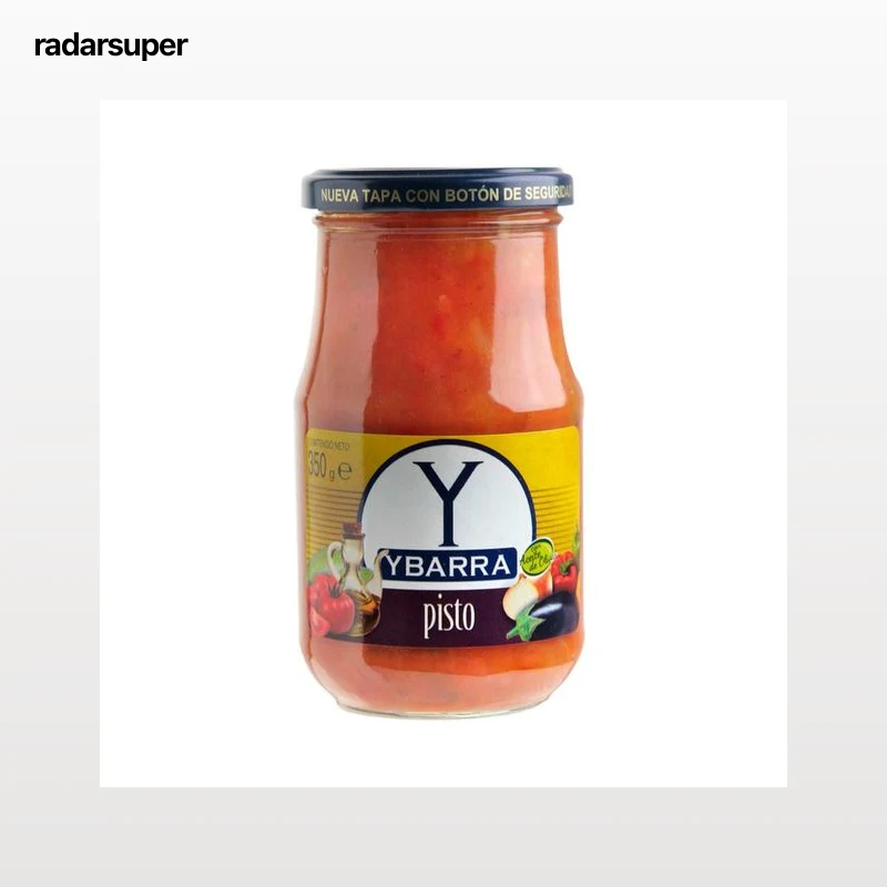 YBARRA Pisto con aceite de oliva, sin conservantes ni colorantes frasco 350 gr.