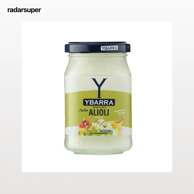 YBARRA Salsa alioli, sin conservantes ni colorantes 225 ml
