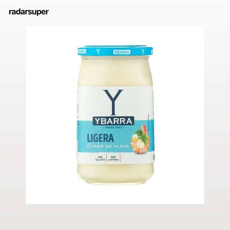 YBARRA Salsa mayonesa ligera, sin conservantes ni colorantes frasco 450 ml.
