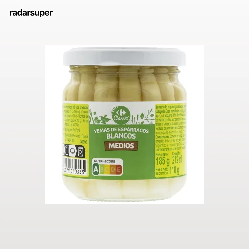 Yemas de esparragos blancos medios Classic Carrefour 110 g.