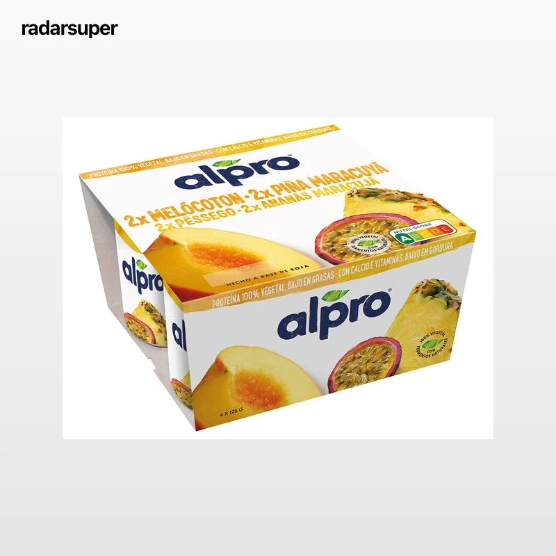 YOFU ALPRO SOJA PÊSSEGO ANANÁS E MARACUJÁ 4X125G