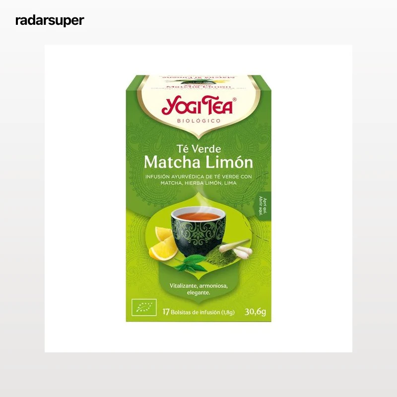 YOGI TEA Té verde ecológico con matcha, limón, lima y hierbabuena 17 uds.