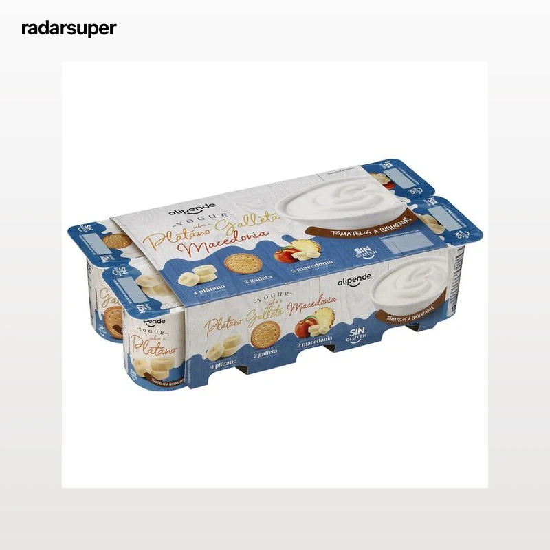 Yogur Alipende pack 8 platano-macedonia-galleta